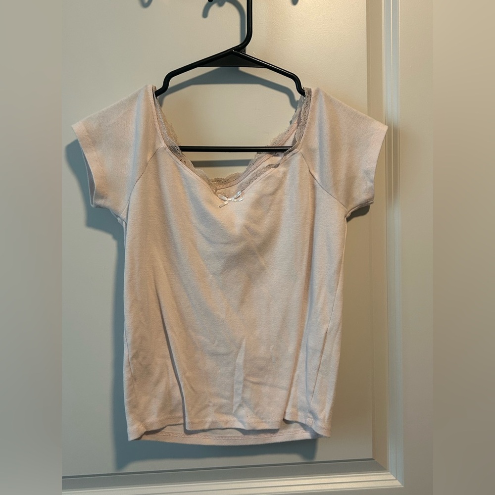 Hollister Cream Short Sleeve Women's Tee
